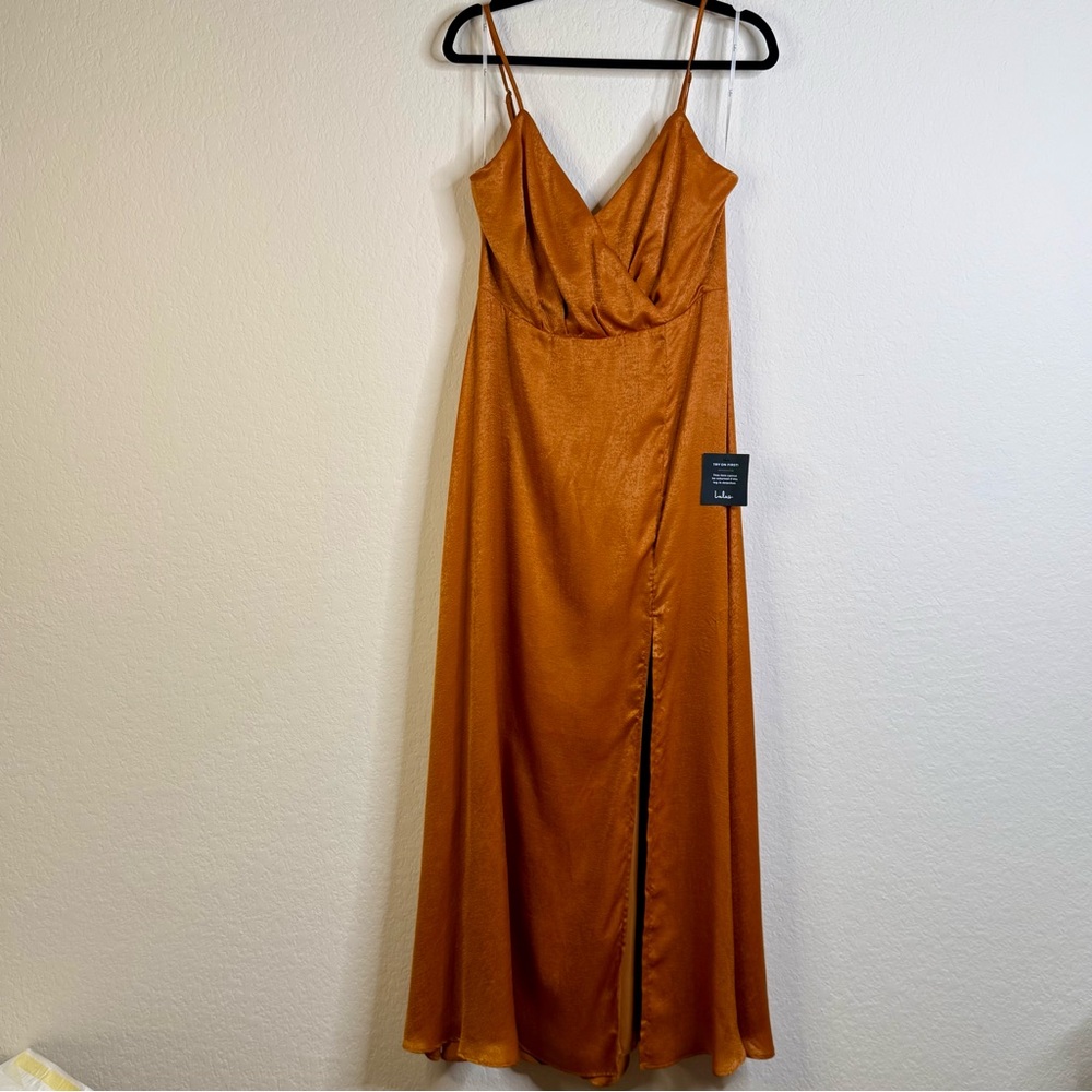 NWT Lulus Constantine Satin Maxi Dress Women’s Sz XL - Picture 4 of 11